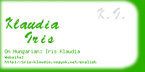 klaudia iris business card